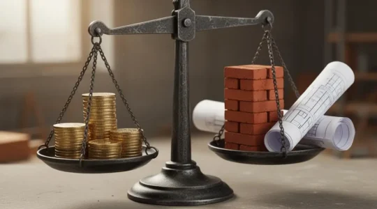 Illustration symbolisant la sécurisation du budget de travaux grâce à une marge de sécurité bien calculée