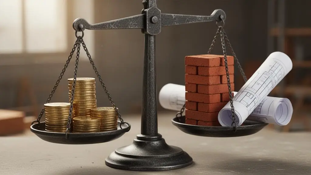 Illustration symbolisant la sécurisation du budget de travaux grâce à une marge de sécurité bien calculée