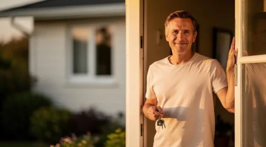 Propriétaire ressentant un sentiment de liberté financière après avoir remboursé son crédit immobilier par anticipation